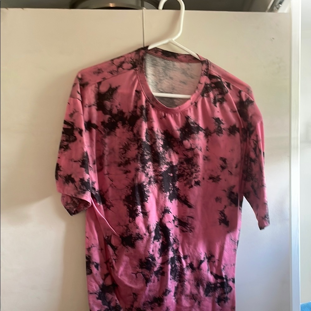 Pink and Black Tie-Dye T-Shirt
